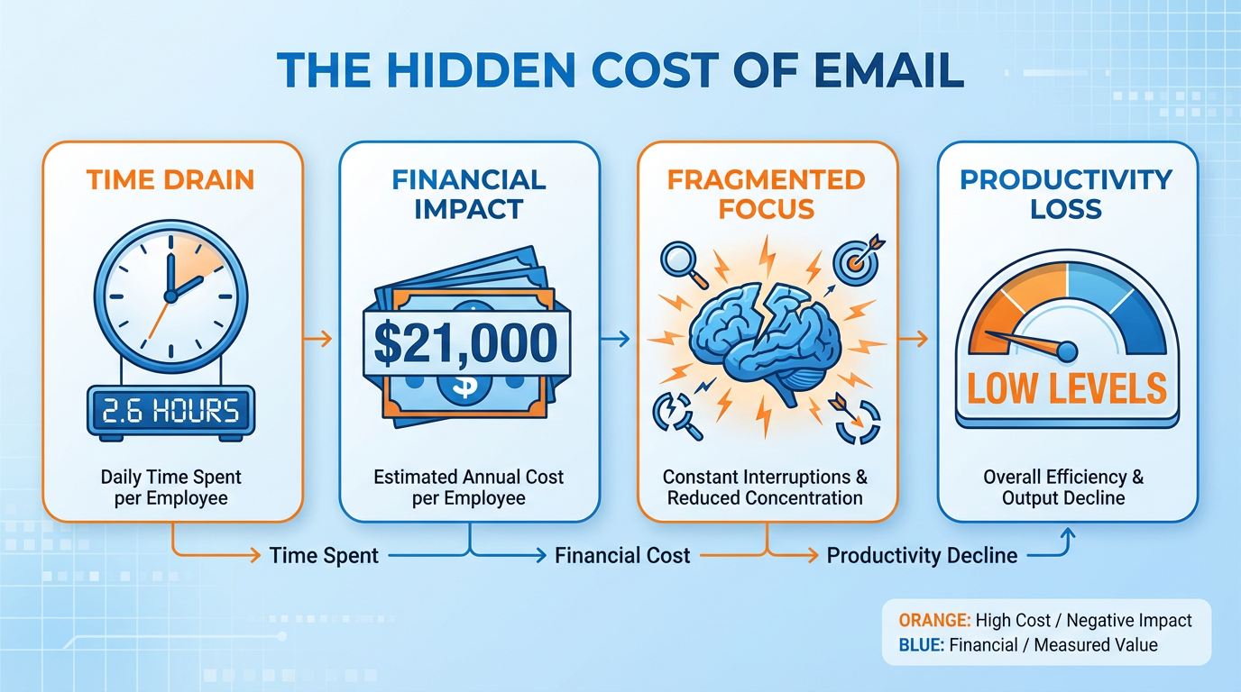 image with the heading the hidden cost of email